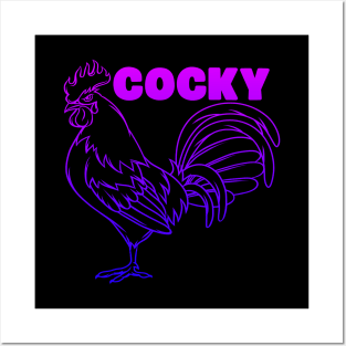 cocky rooster Posters and Art